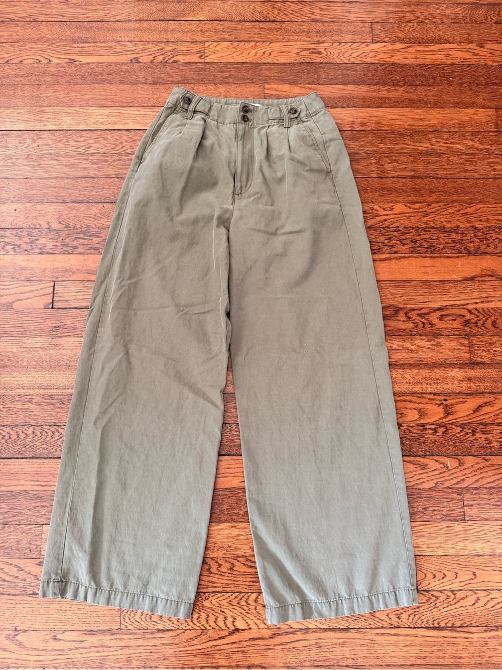 Madewell green Harlow wide leg pants size 0